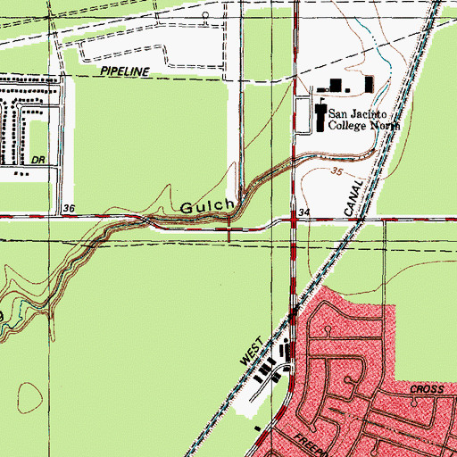 Topographic Map of Twinland Baptist Church, TX