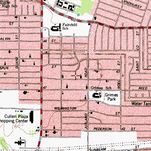 Topographic Map of Ship of Zion Baptist Church, TX