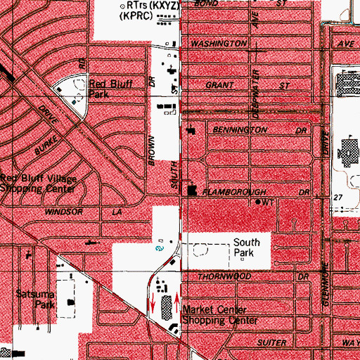 Topographic Map of South Avenue Baptist Church, TX