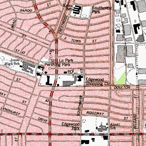 Topographic Map of South Park Baptist Church, TX