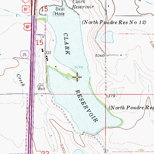 Topographic Map of Clark Reservoir, CO