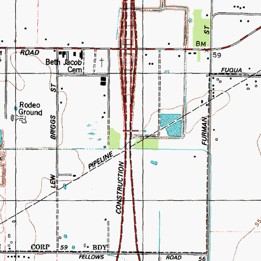 Topographic Map of South Post Oak Baptist Church, TX
