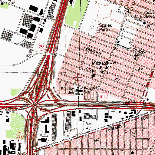 Topographic Map of Springhill Community Baptist Church, TX