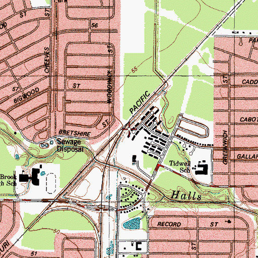 Topographic Map of Starlight Baptist Church, TX