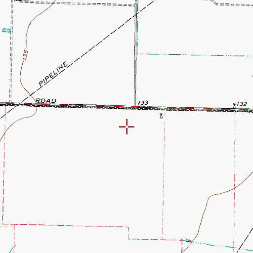 Topographic Map of Westfield Free Will Baptist Church, TX
