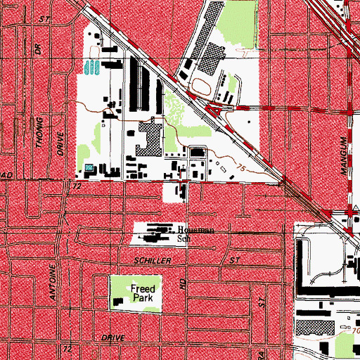 Topographic Map of Westview Baptist Church, TX