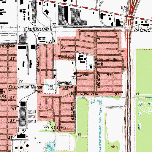 Topographic Map of Saint Paul Baptist Church, TX