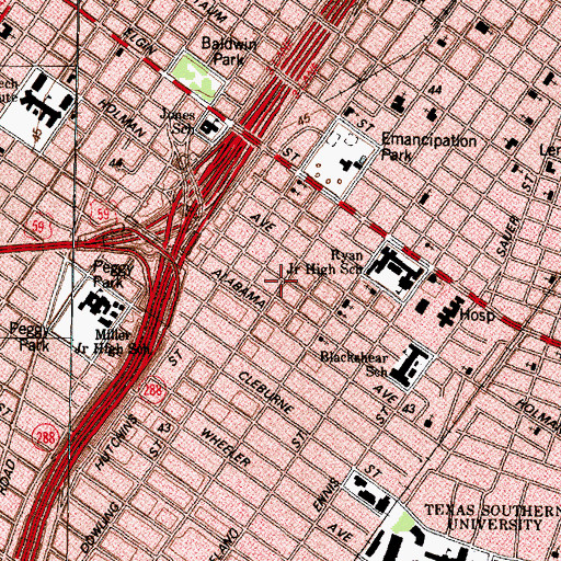 Topographic Map of Saint Philip Missionary Baptist Church, TX