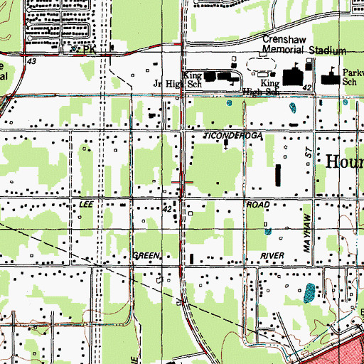 Topographic Map of Saint Philomen Spiritual Baptist Church, TX