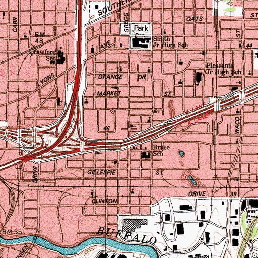 Topographic Map of Saint Rest Baptist Church, TX