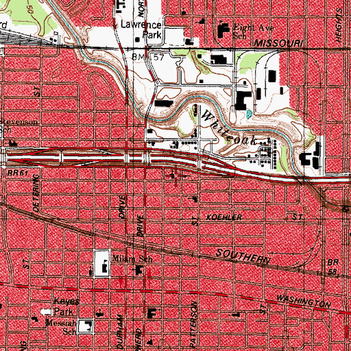 Topographic Map of Saint Stephen Baptist Church, TX