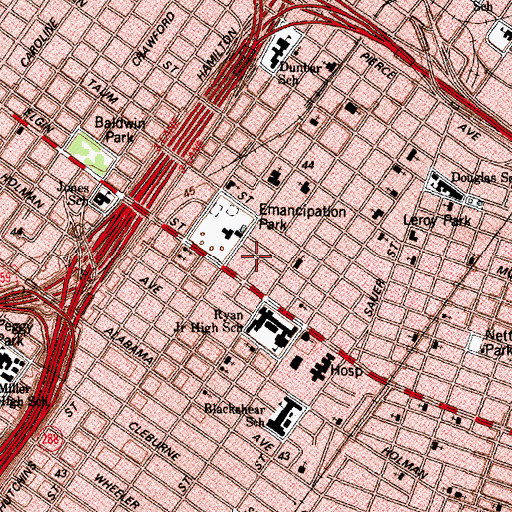 Topographic Map of Second Corinth Baptist Church, TX