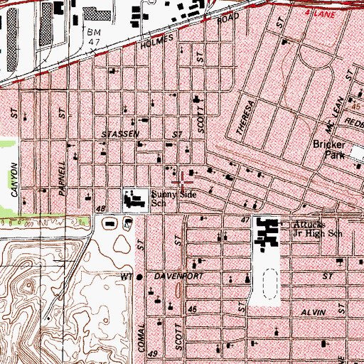 Topographic Map of Second Missionary Baptist Church, TX