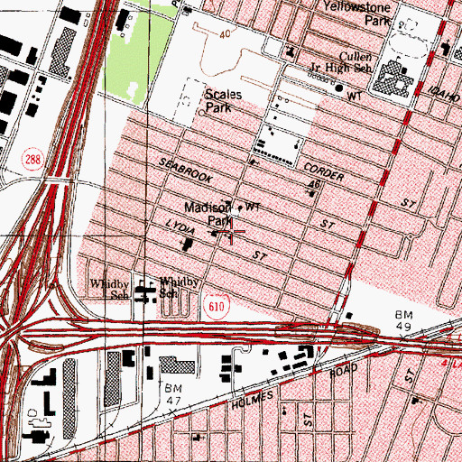 Topographic Map of Second Shiloh Baptist Church, TX
