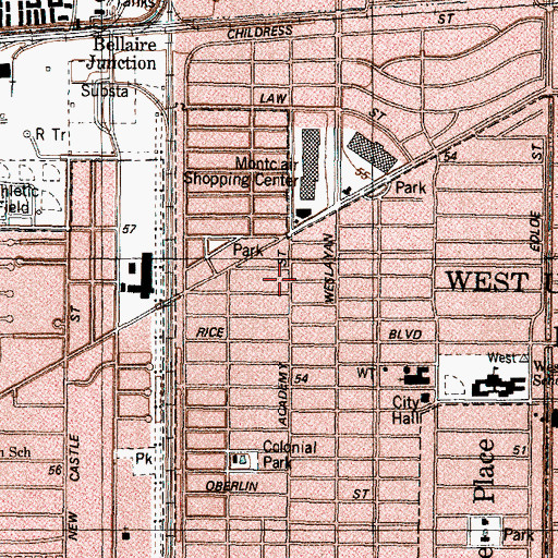 Topographic Map of Seventh Day Baptist Church, TX