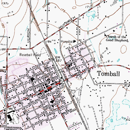 Topographic Map of Providence Reformed Baptist Church of Tomball, TX