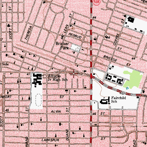 Topographic Map of Resurrection Missionary Baptist Church, TX