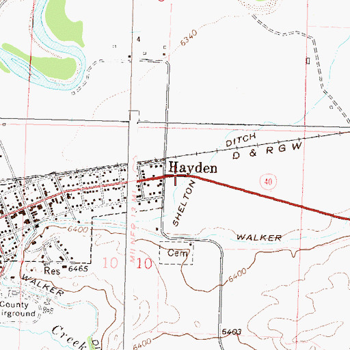 Topographic Map of Shelton Ditch, CO