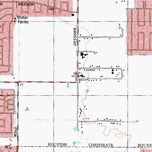 Topographic Map of Riceville Baptist Church, TX