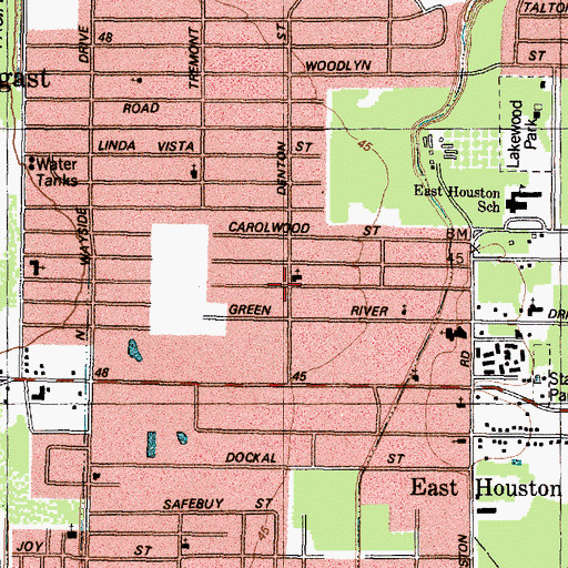 Topographic Map of Rising Star Baptist Church, TX
