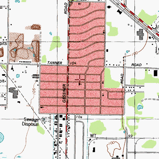 Topographic Map of Riverdale Baptist Church, TX