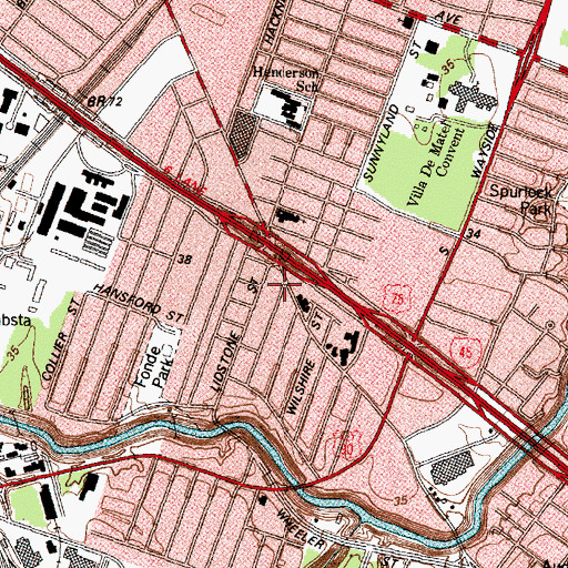 Topographic Map of Riverview Baptist Church, TX