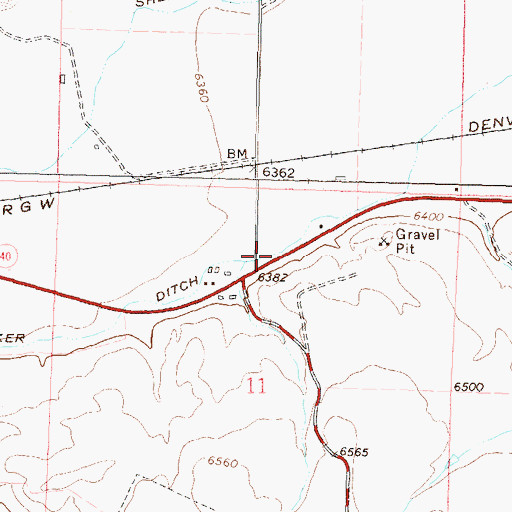 Topographic Map of Walker Ditch, CO