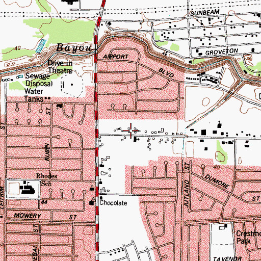 Topographic Map of Saint Anthony Missionary Baptist Church, TX