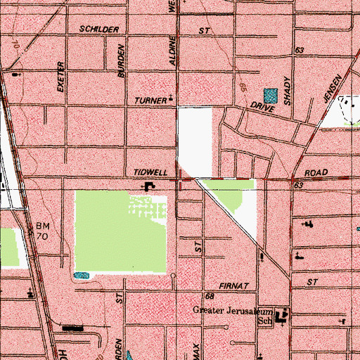 Topographic Map of Saint Davis Missionary Baptist Church, TX
