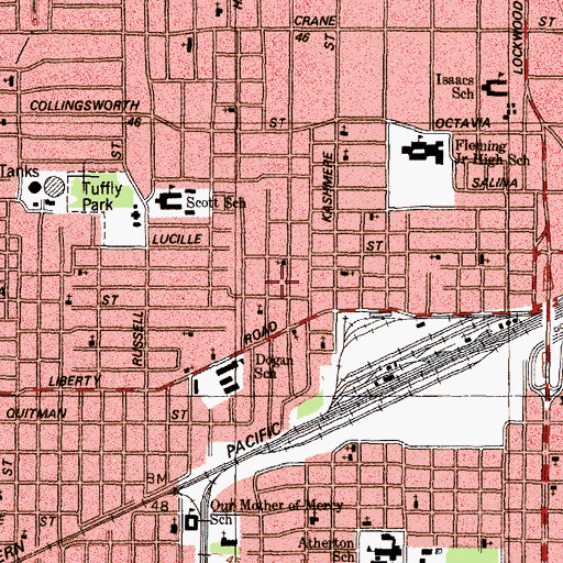 Topographic Map of Saint John Baptist Church, TX