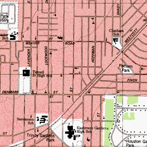 Topographic Map of Saint John Missionary Baptist Church, TX