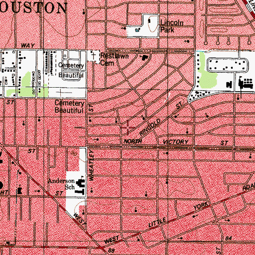 Topographic Map of Saint Mark Baptist Church, TX