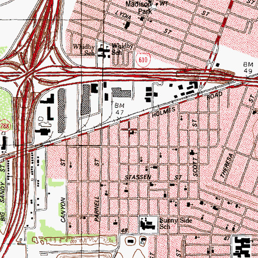 Topographic Map of Saint Mark Baptist Church, TX