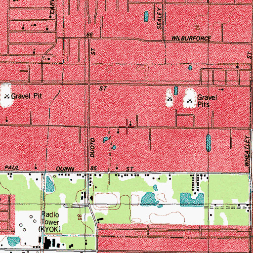 Topographic Map of Saint Marks Missionary Baptist Church, TX