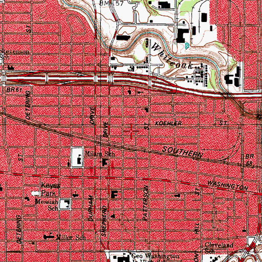 Topographic Map of Saint Mary Baptist Church, TX