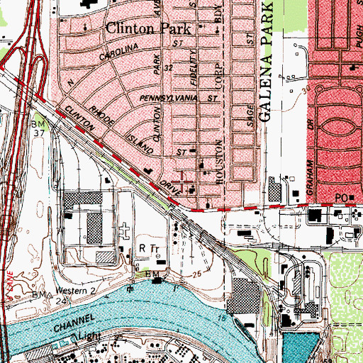 Topographic Map of Saint Mathews Baptist Church, TX