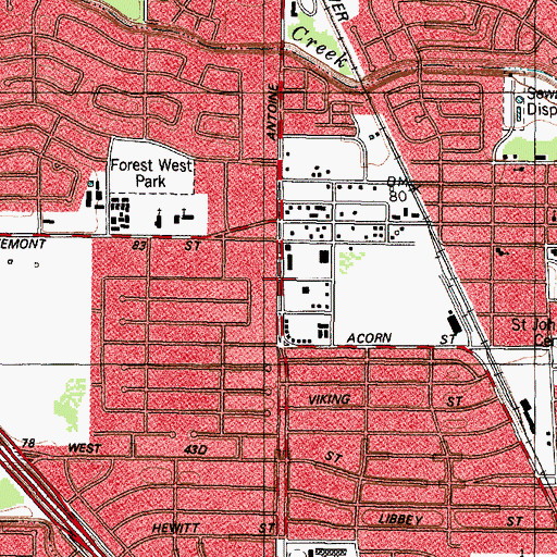 Topographic Map of Saint Matthew Baptist Church, TX