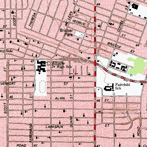 Topographic Map of Pisidia Missionary Baptist Church, TX