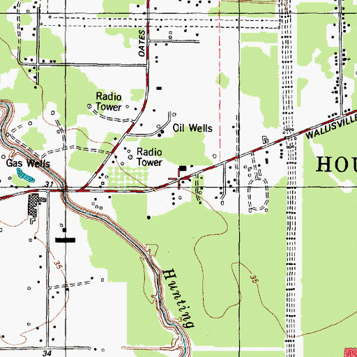 Topographic Map of Pleasant Green Baptist Church, TX
