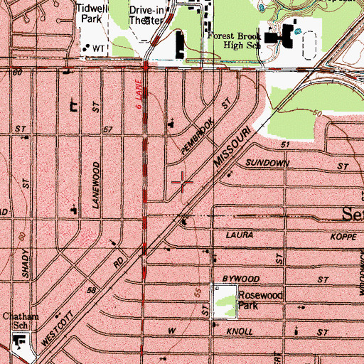 Topographic Map of Northeast Community Baptist Church, TX