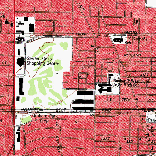 Topographic Map of Northmore Missionary Baptist Church, TX