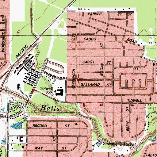 Topographic Map of Northside Progressive Baptist Church, TX