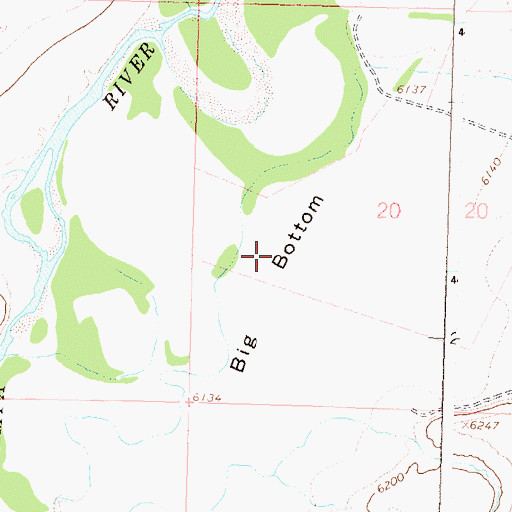Topographic Map of Big Bottom, CO