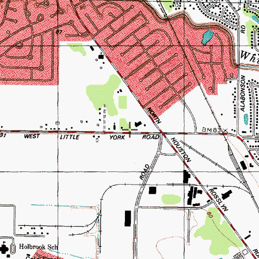 Topographic Map of Northwest Crossing Baptist Church, TX