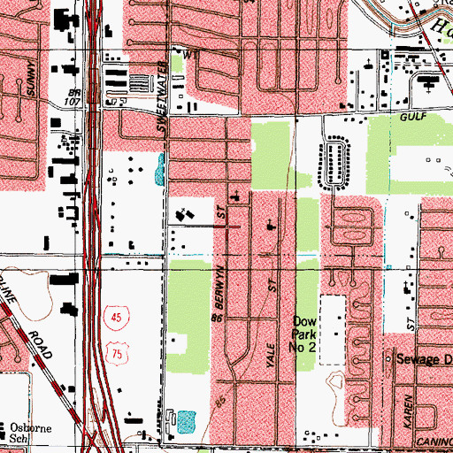 Topographic Map of Northwood Baptist Church, TX