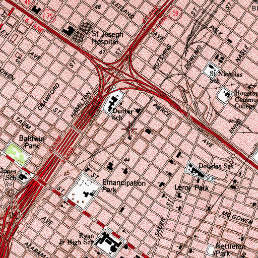 Topographic Map of Oliver Chapel Baptist Church, TX