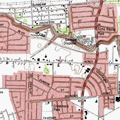 Topographic Map of Pentecostal Baptist Church, TX