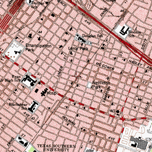 Topographic Map of Pilgrim Rest Progessive Baptist Church, TX