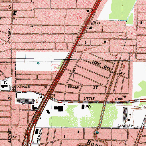 Topographic Map of New Direction Baptist Church, TX