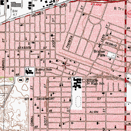 Topographic Map of New Greater Mount Zion Baptist Church, TX